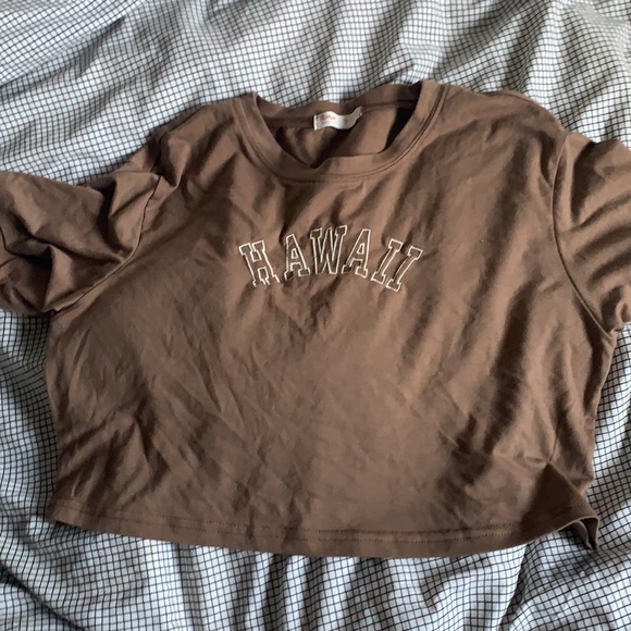 Medium brown cropped tee shirt from romwe - Picture 2 of 3